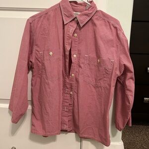 Red Checkered Button-Up Shirt